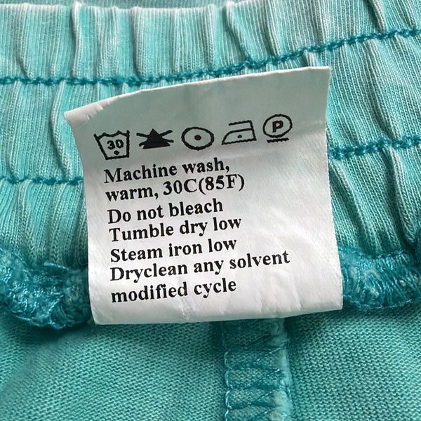 Sleeveless Cotton Top & Elastic Waist Shorts Set Women Teal Size L