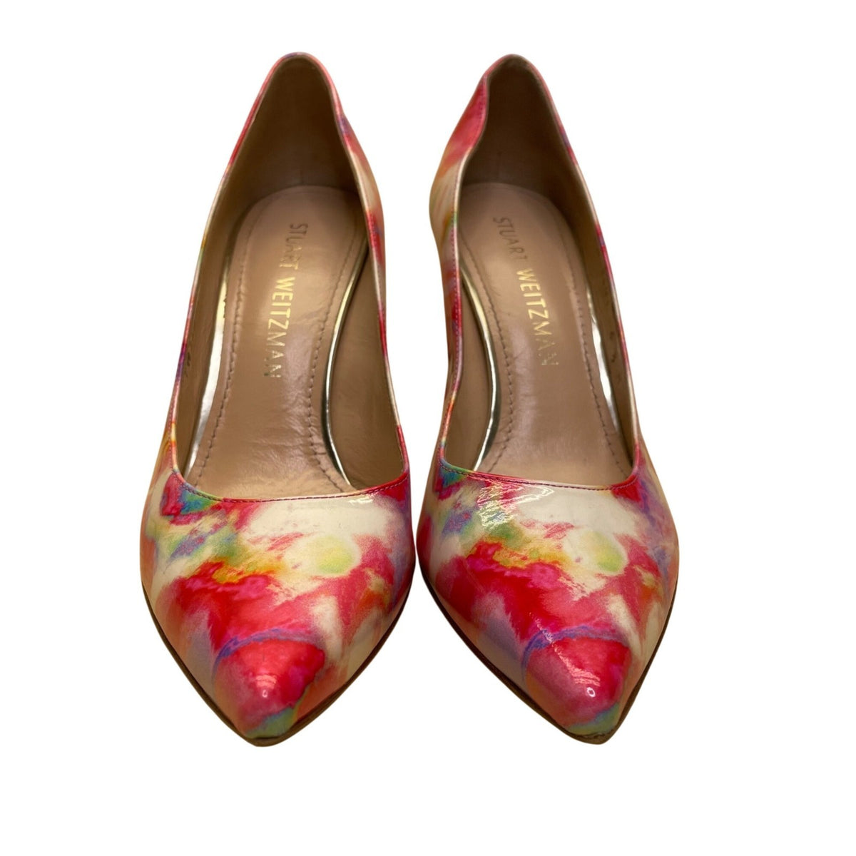 Stuart Weitzman Womens Multicolor Patterned Pointed Toe Pumps Heels Sz 6.5 M