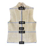 Express Womens Beige Faux Leather Sherpa Lined Zip-Up Vest Size XS