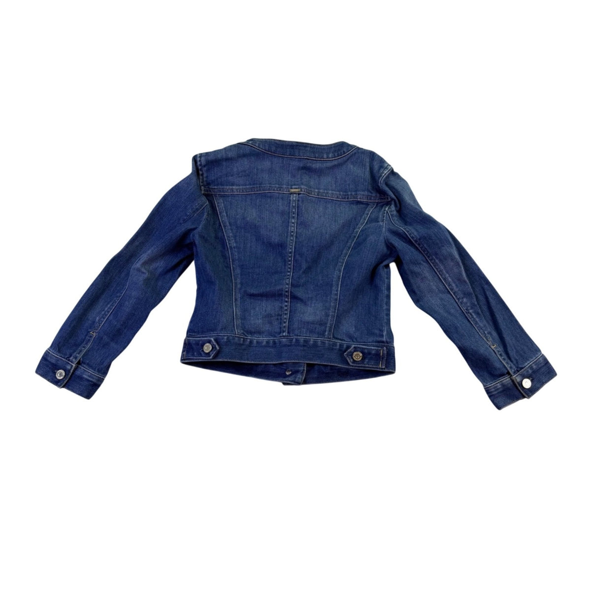 White House Black Market Womens Blue Denim Jacket Button Front Size 0 