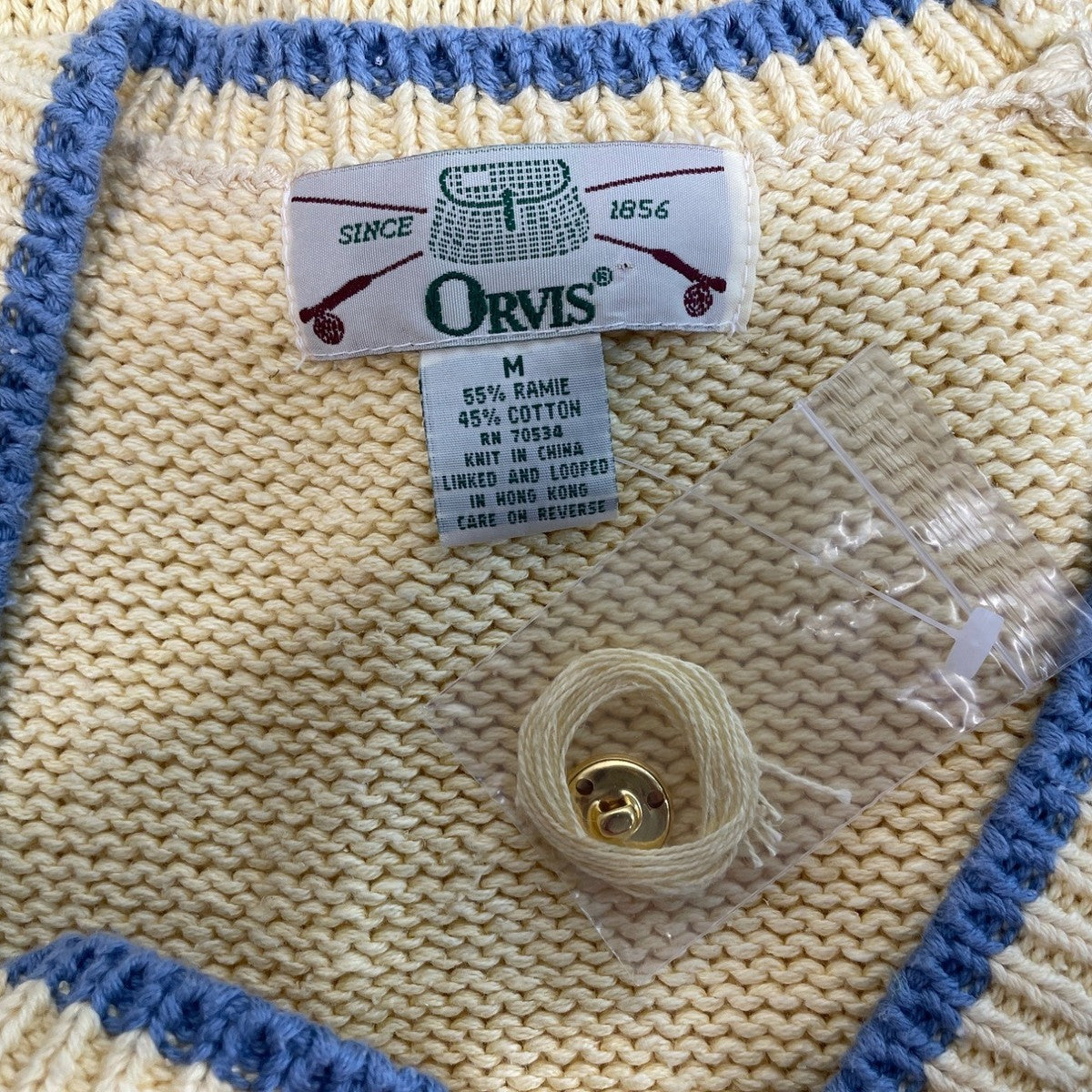 Orvis Women’s Yellow Knitted Vest Sz M