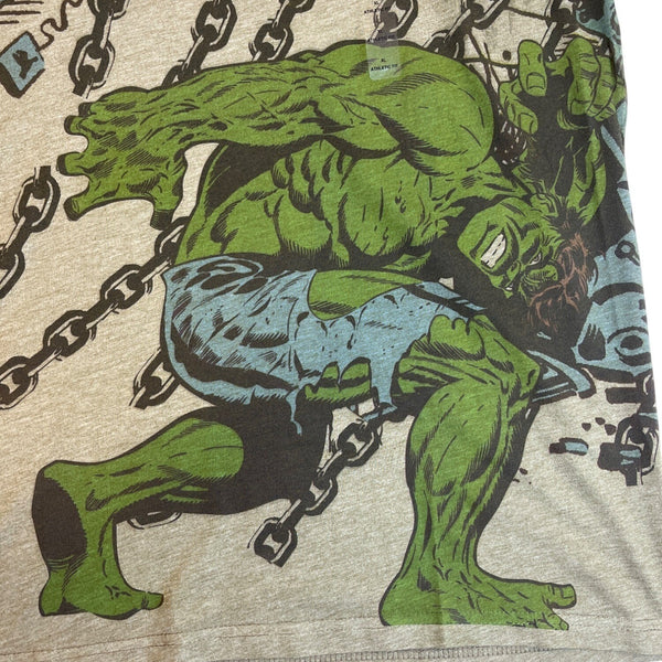 Marvel Comics Hulk Graphic Tee Green Athletic Fit Unisex Size XL