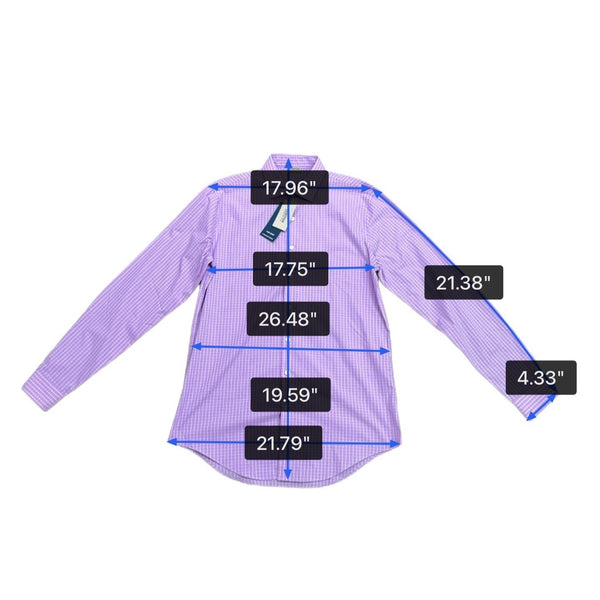 Kenneth Cole Reaction Mens Lavender Cotton Flex Slim Fit Long Sleeve Dress Shirt