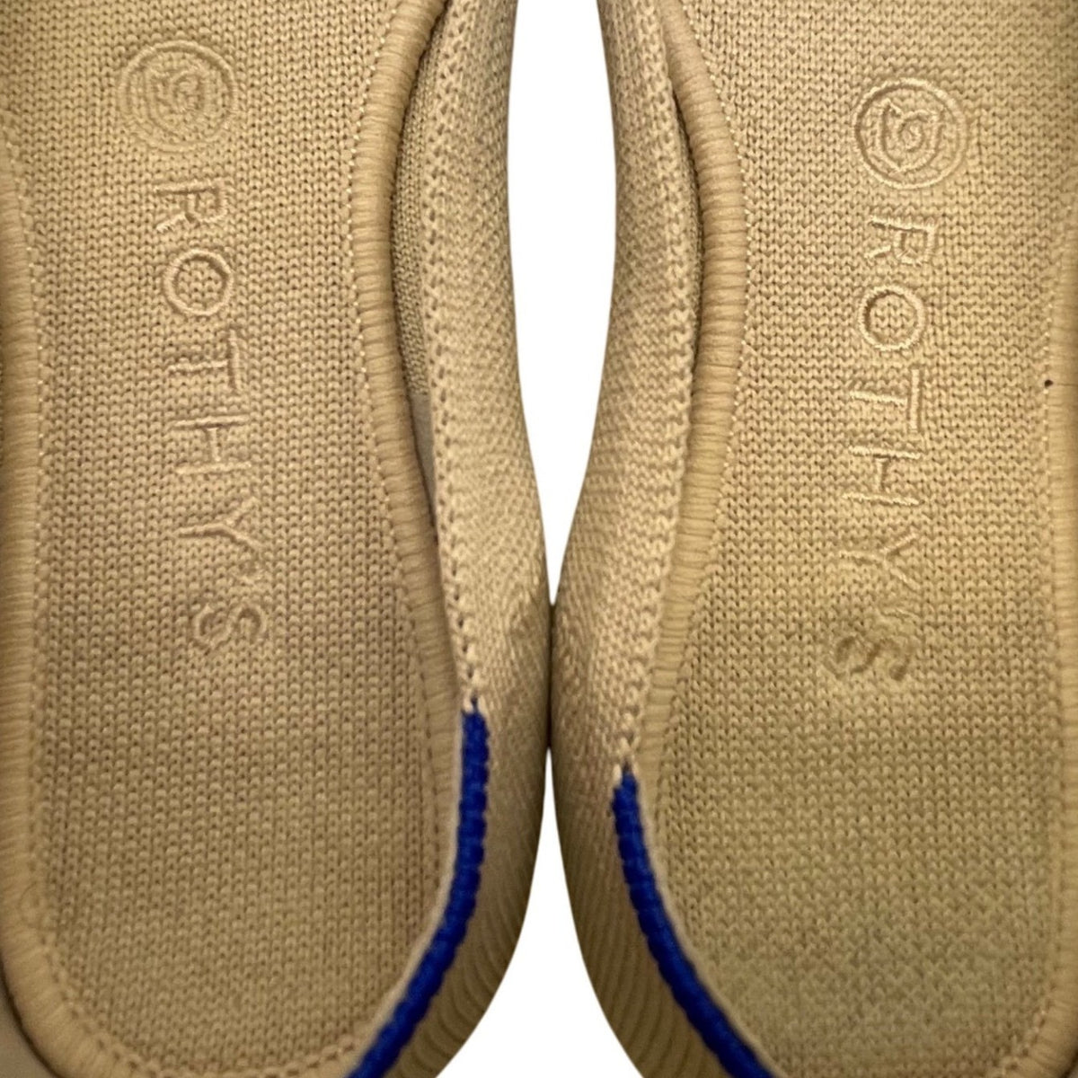 Rothys Women’s Beige Knit Durable Eco-Friendly Slip-On Ballet Flats Size 7.5