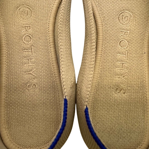 Rothys Women’s Beige Knit Durable Eco-Friendly Slip-On Ballet Flats Size 7.5