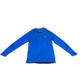 Adidas Mens Blue Long Sleeve ClimaLite Running Shirt W/ Orange Trim Size L