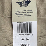 Dockers Mens Beige Straight-Leg Pants Stretch Casual Wear Durable  Size 34