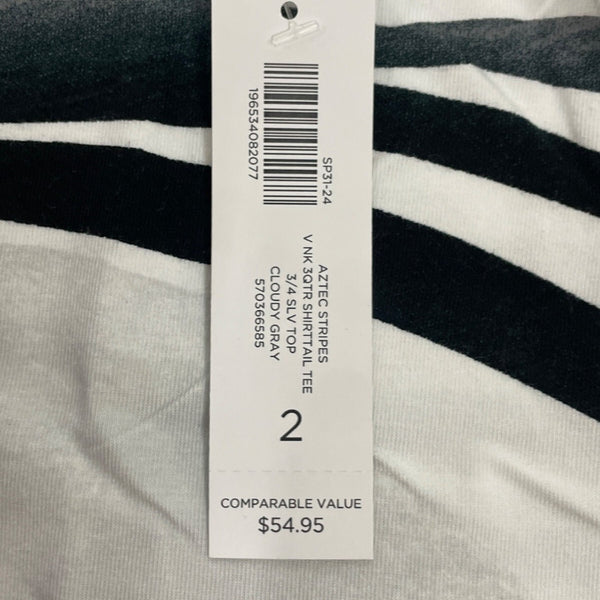Chico’s Women's Black White Grey Abstract Blouse Sz 2 (EUR 32) - NWT