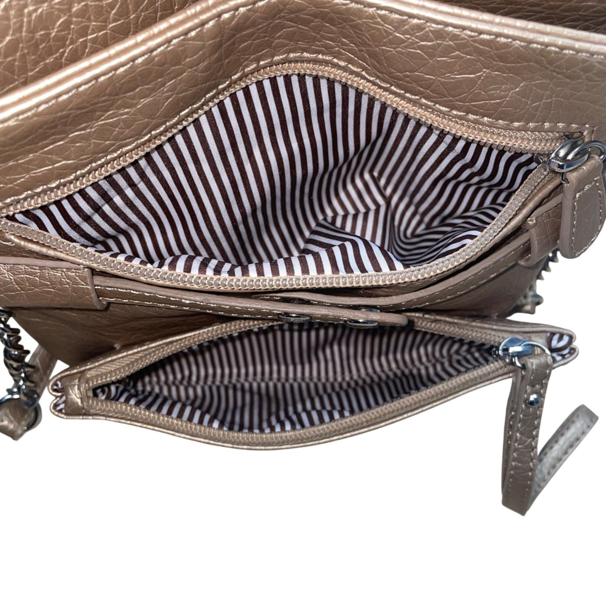 Nine West Women’s Bronze Faux Leather With Crossbody Strap Clutch Bag