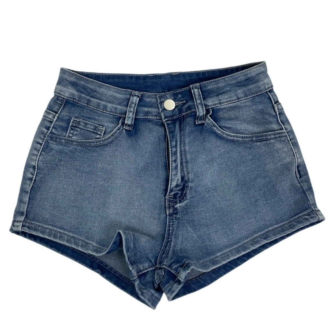 Romwe Womens Denim Shorts With Embroidered Back Pockets Sz S - New