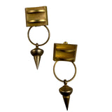 Vintage Unknown Gold Tone Various Metal Dangle Earrings With Geometric Shapes