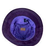 Coach Womens Burgundy Leather Bucket Hat M/L Adjustable Stylish Design