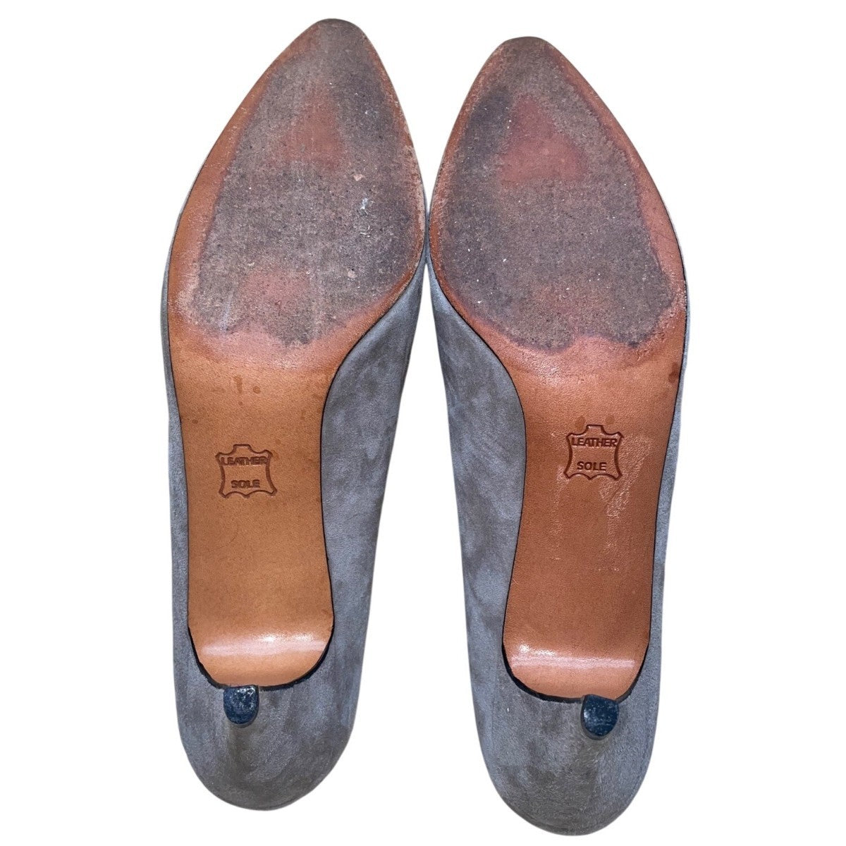 Evan-Picone Women’s Gray Suede Classic Pointed-Toe Mid-Heel Pumps Size 10N