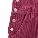 Levis Womens Burgundy Cotton Corduroy Button-Front Overall Midi Dress Size M
