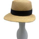 Betmar Straw Fedora Hat With Black Band For Men & Women