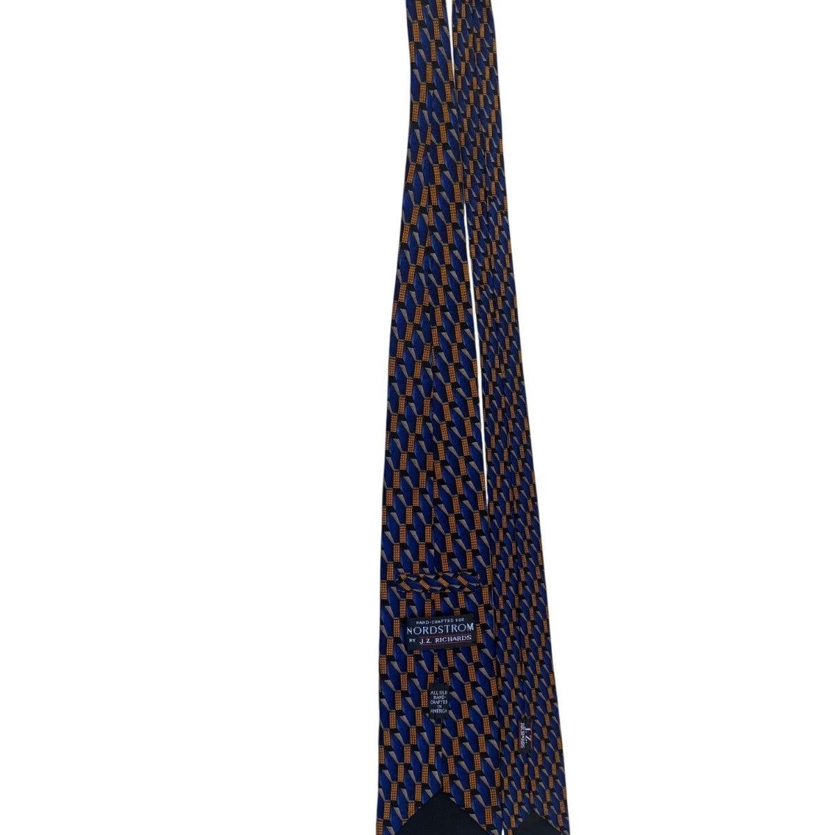 Nordstrom Mens Silk Blue Multi-Color Patterned Tie By J.Z. Richards Handcrafted