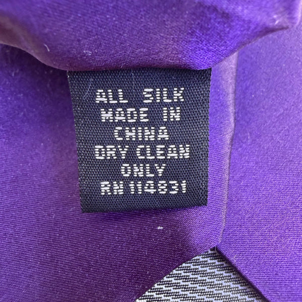 Nicole Miller Mens Purple Silk Tie Solid Traditional Style Approx 57" Long