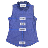 Banana Republic Womens Blue Sleeveless Lace-Collar Button Down Blouse Size 4
