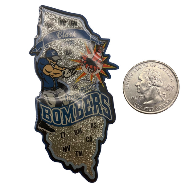 Bombers 2012 Clark Baseball Trading Pin Glitter Finish 2 Pieces
