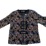 Dennis By Dennis Basso Womens Black Polyester Embroidered Jacket US Size 16