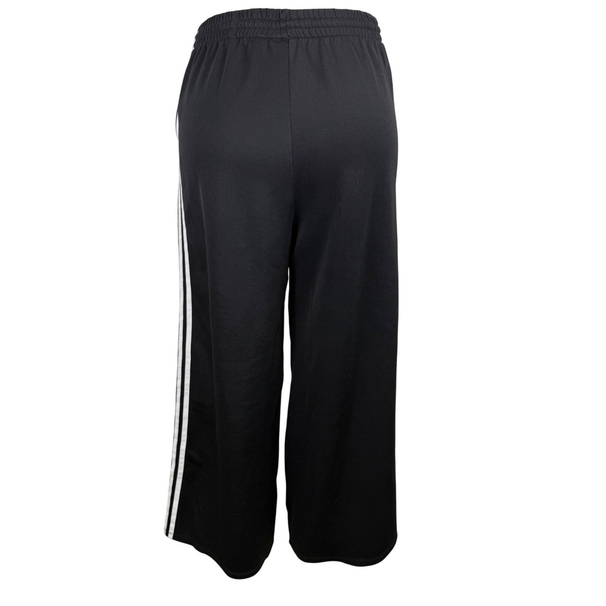 Adidas Mens Black Track Pants White Striped Casual Elastic Waist Zippered Sz M