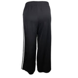 Adidas Mens Black Track Pants White Striped Casual Elastic Waist Zippered Sz M