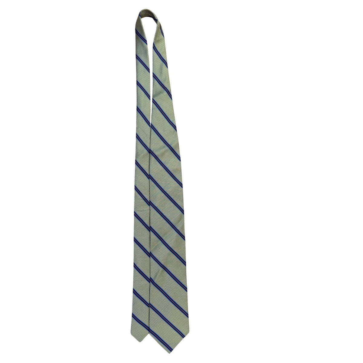 Dion Mens Blue & Orange Striped 100% Silk Tie Classic Design