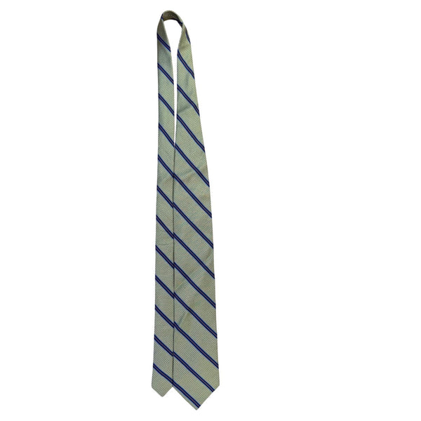 Dion Mens Blue & Orange Striped 100% Silk Tie Classic Design