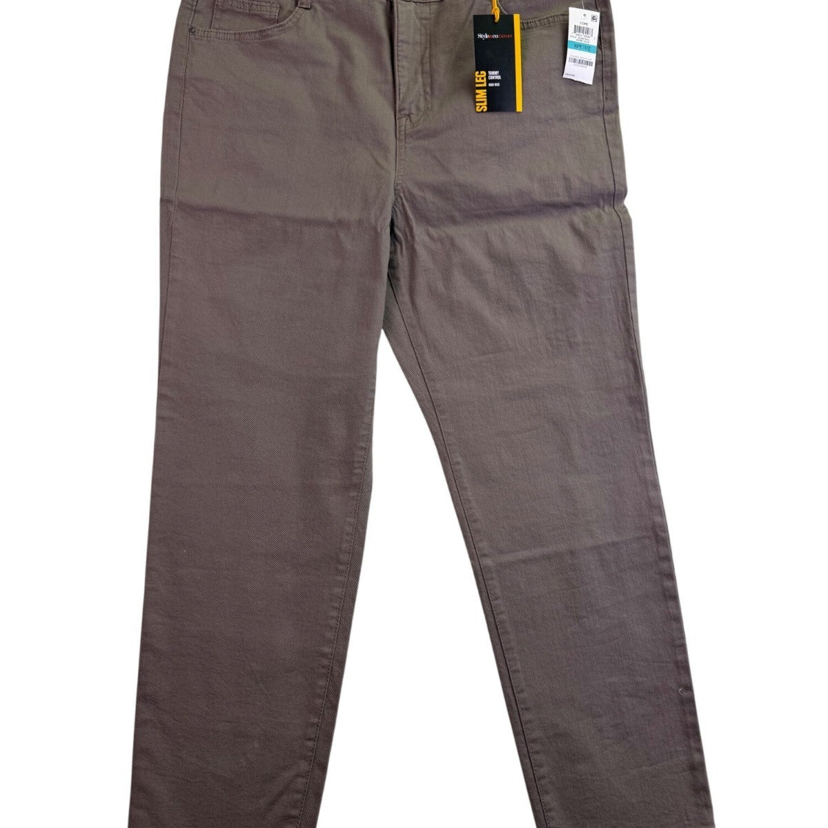 Style & Co Women Brown Slim Leg Pants High Rise Tummy Control 16P