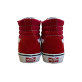 Vans Red Suede & Canvas High-Top Padded Collar Sk8-Hi Sneakers Size W9/M7.5