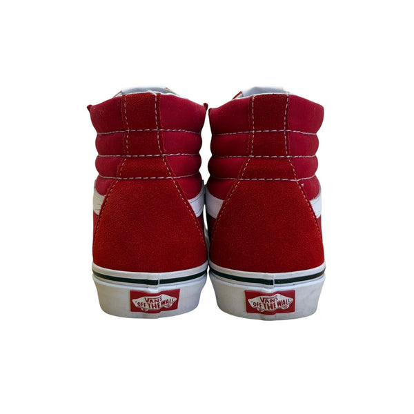Vans Red Suede & Canvas High-Top Padded Collar Sk8-Hi Sneakers Size W9/M7.5