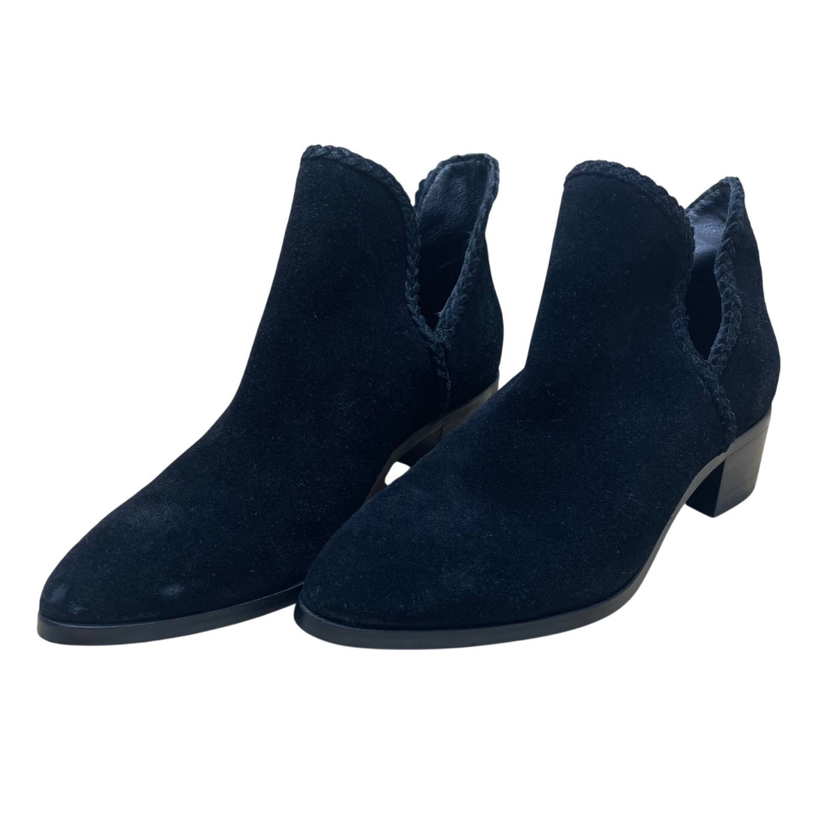 Lucky Brand Women's Black Suede Western Terisha Ankle Booties Size 7.5 M