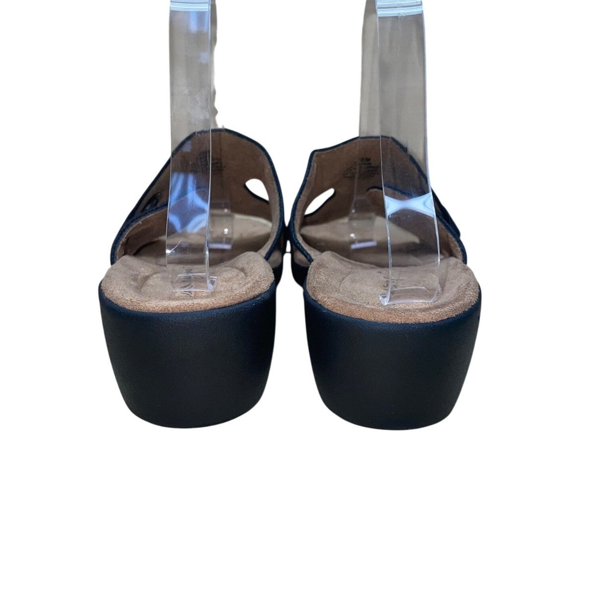 Easy Spirit Women’s Black Cushioned Footbed Kaitrin Wedge Sandals Size 10M