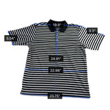 Walter Hagen Mens Black/White Striped Polo Shirt Lightweight Performance Size L