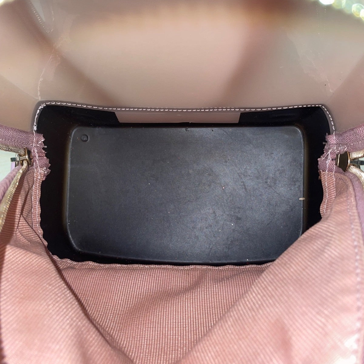 Furla Women’s Pink & Black Mesh & Rubber Blend Heart Backpack