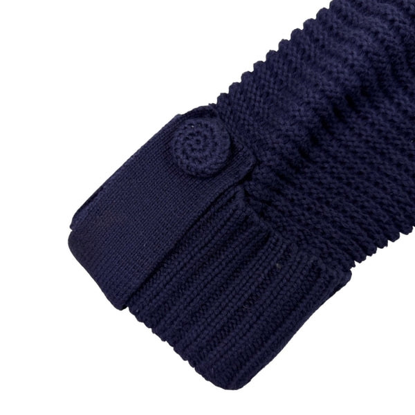 Chicos Womens Navy Cotton Button-Front Knit Cardigan Sweater Size 2