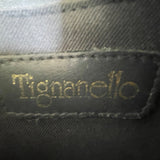 Tignanello Women’s Black Genuine Leather Adjustable Strap Gold Zip Crossbody Bag