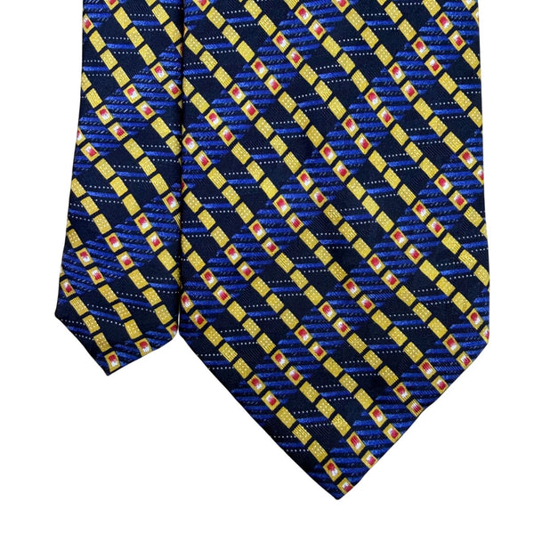Bettini Mens Multicolor Silk Tie Patterned Made In Italy
