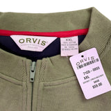 Orvis Mens Sage Supersoft Zipneck Sweatshirt With Ribbed Trim Size XXL