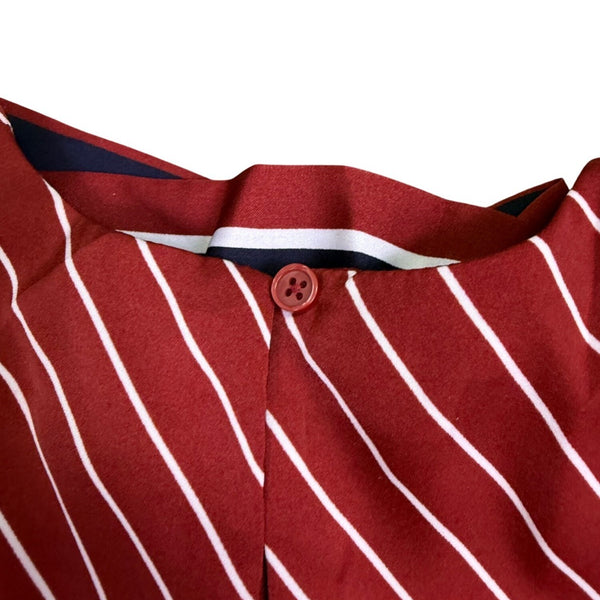 Who what wear Red & Navy Girls Striped Asymmetrical Bow-Tie Dress Sz M