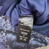 Lush Womens Navy Blue Sequin Crop Top Adjustable Straps Polyester/Nylon Size S