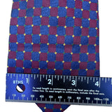 Paul Fredrick Mens Blue & Burgundy Silk Necktie Checkered Woven Hand Sewn