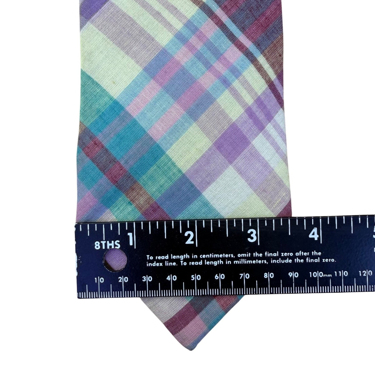 Lands End Mens Multicolor Cotton Plaid Necktie Classic Pattern
