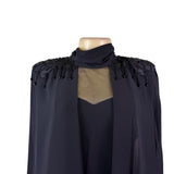 Ursula Womens Black Polyester Beaded Capelet Formal Dress Elegant Design Size 8P