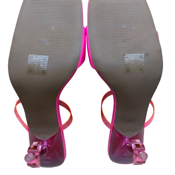 Call It Spring Women’s Pink Translucid Strap Butterfly Heel Vegan Sandals Sz11