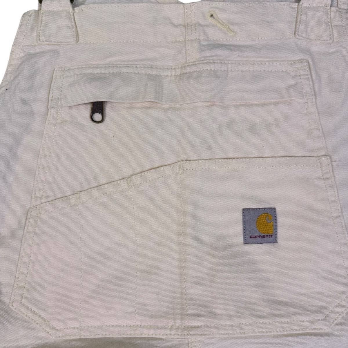Carhartt Womens White Canvas Rugged Flex Bib Overalls Loose Fit Sz XL (16-18)