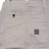 Carhartt Womens White Canvas Rugged Flex Bib Overalls Loose Fit Sz XL (16-18)