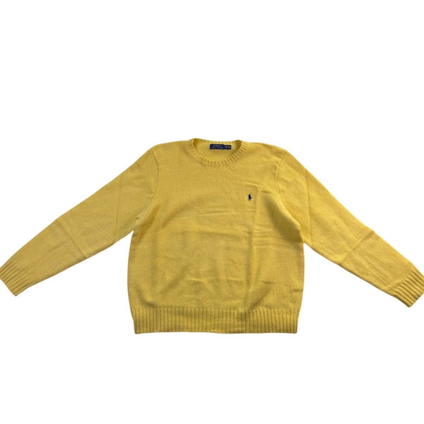 Polo Ralph Lauren Mens Yellow Crewneck Sweater Classic Knit Sz XXL