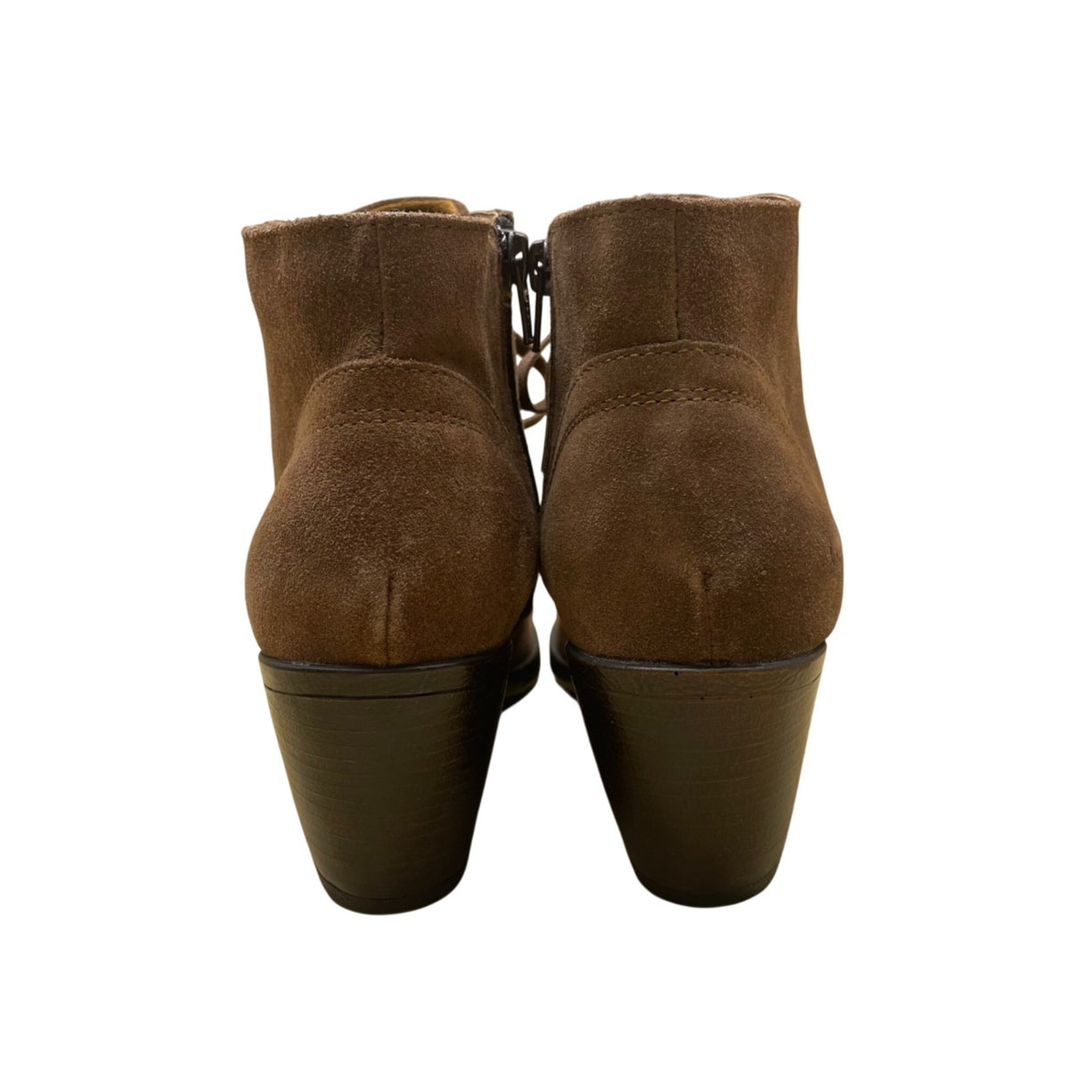 B.O.C. Women’s Brown Leather Lace-Up Block Heel Ankle Boots Size 8.5M