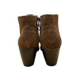 B.O.C. Women’s Brown Leather Lace-Up Block Heel Ankle Boots Size 8.5M